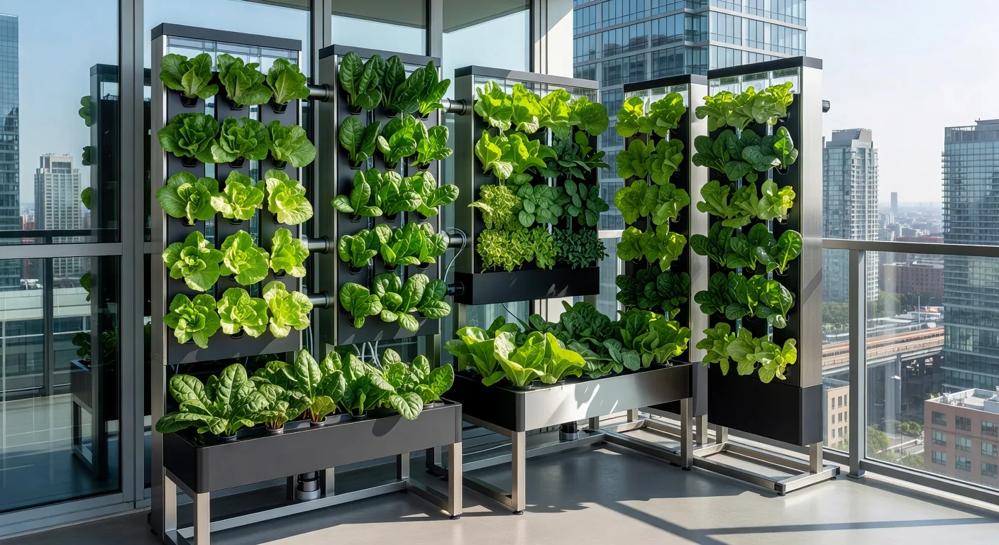 Hydroponic system running on a balcony