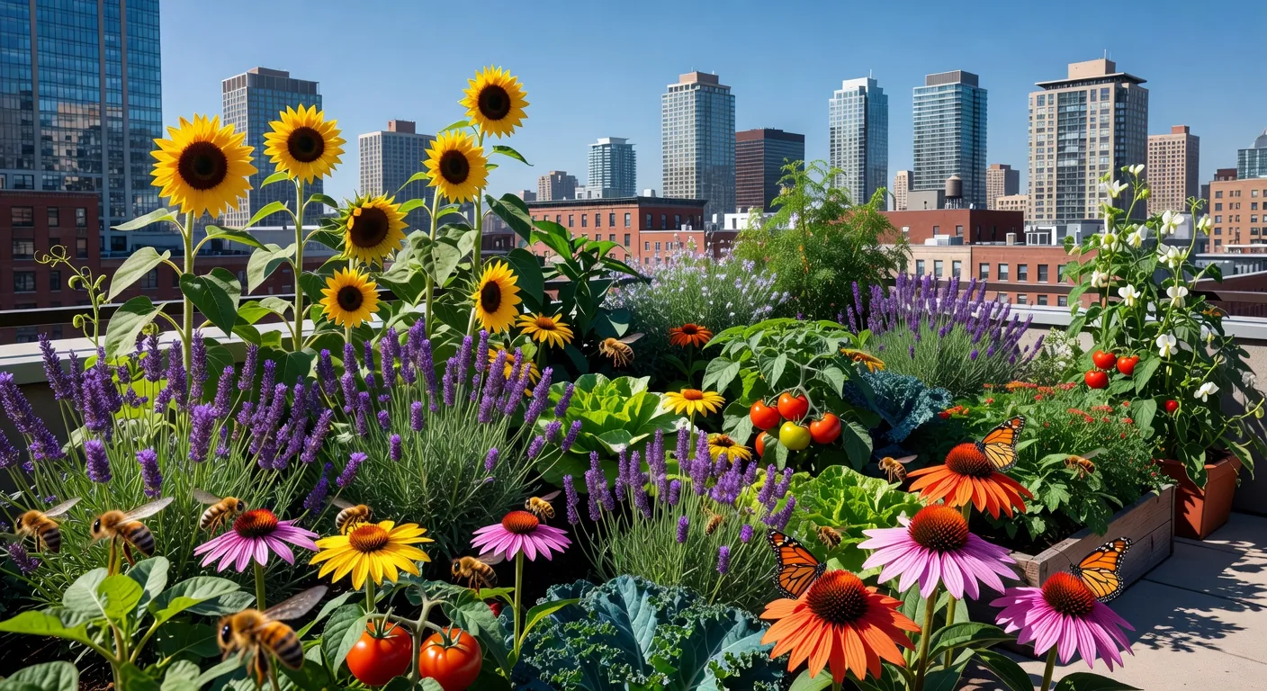 A beautiful pollinator garden setup